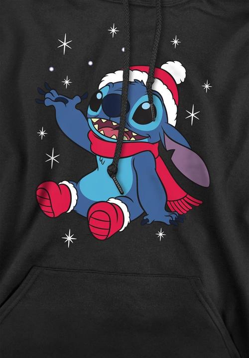 Immagine prodotto Lilo & Stitch Felpa con Cappuccio Natale Fiocco di neve Uomo (L)