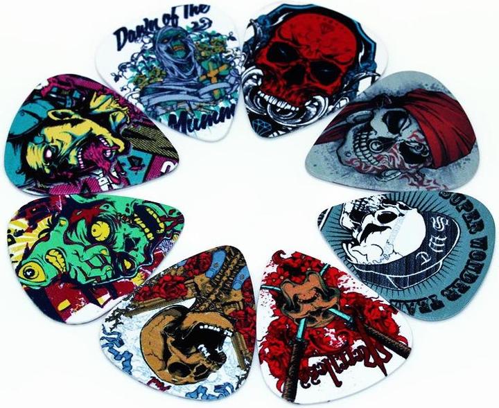 JTI Totenkopf-Picks im 10er-Pack - Gitarrenzubehör (1 x, 0.71 mm)
