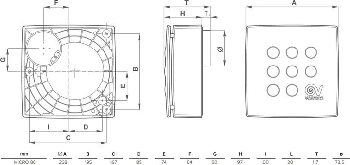 Produktbild Vortice Quadro Micro 80 AP