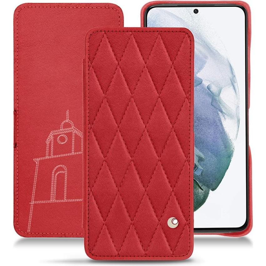 Noreve Lederschutzhülle horizontal (Samsung Galaxy S21+), Smartphone Hülle, Rot