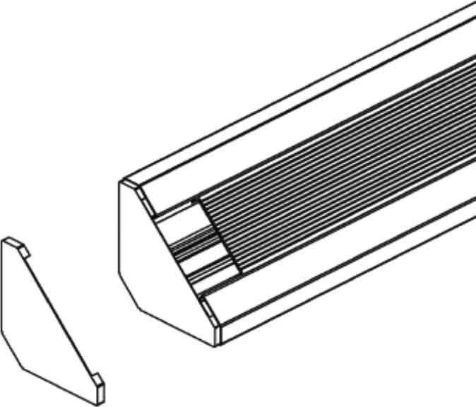 Actual product image Niedax NIE PED 120 S end cover for console trunking H=117mm D=117mm strip