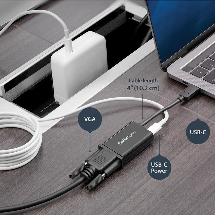 Actual product image StarTech USB-C To VGA - Power Delivery (USB-C, VGA, 15 cm)