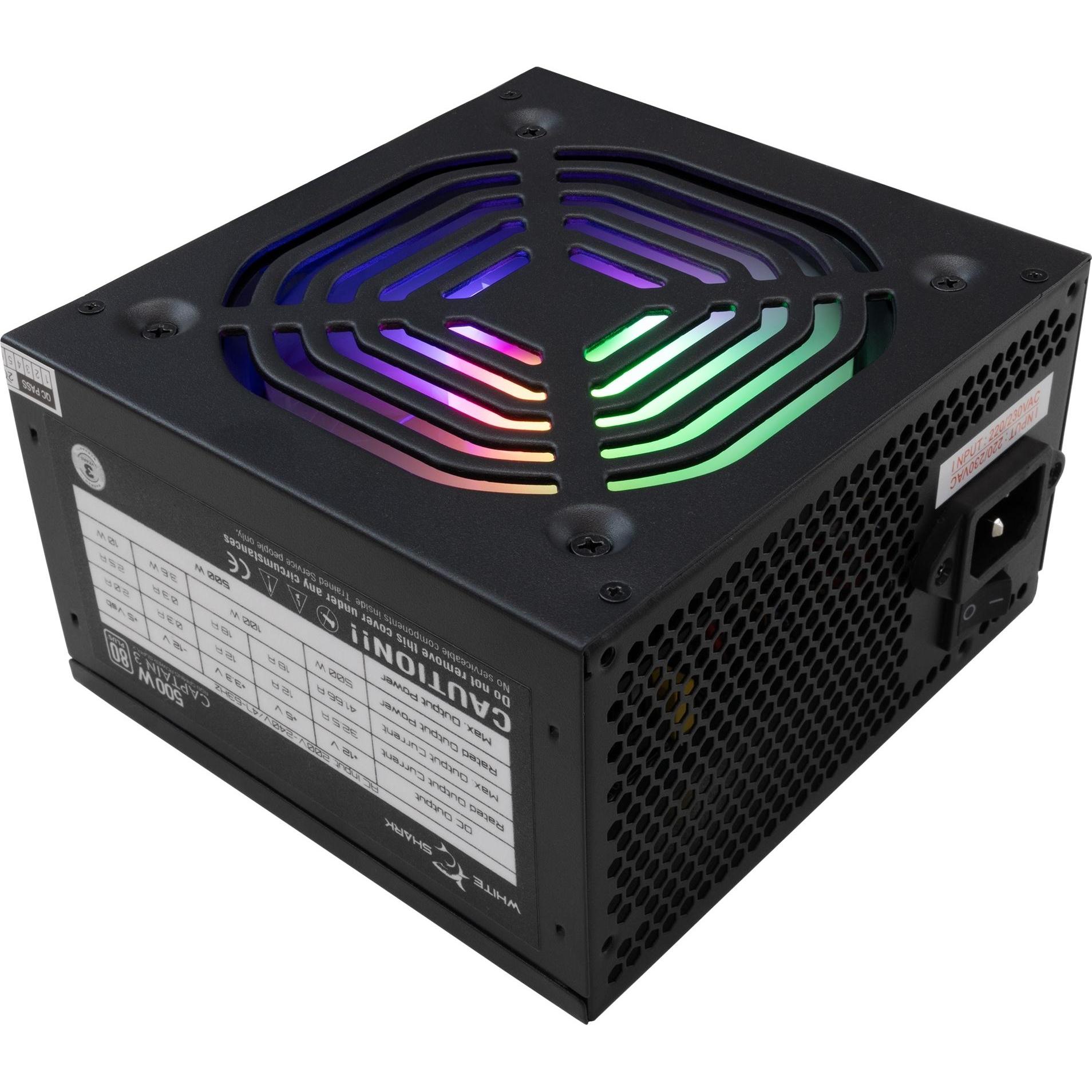 White Shark GPSU-W500F Captain 3 500W 80+ RGB (500 W) (CAPTAIN-3)