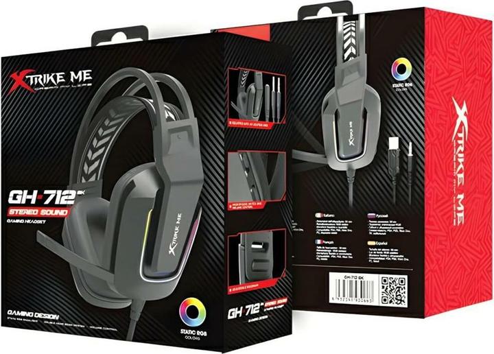 Actual product image Xtrike Me gamingowy zestaw słuchawkowy GH-712 Headset w/ Mic czarny/black (Cable)