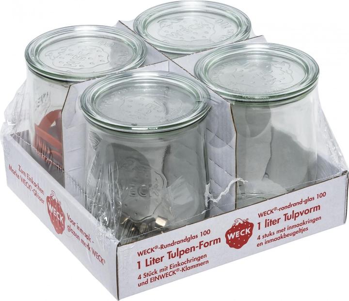 Image du produit Weck Verre à bord arrondi Tulipe 100 (4 pcs, 1 l)