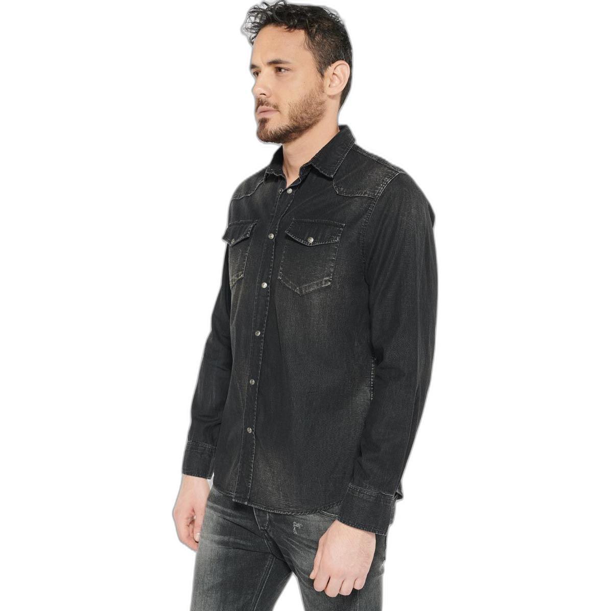 Thumbnail - Le Temps Des Cerises, Herren, Hemd, jeansjacke le teps des cerises juanito, Schwarz, (M)