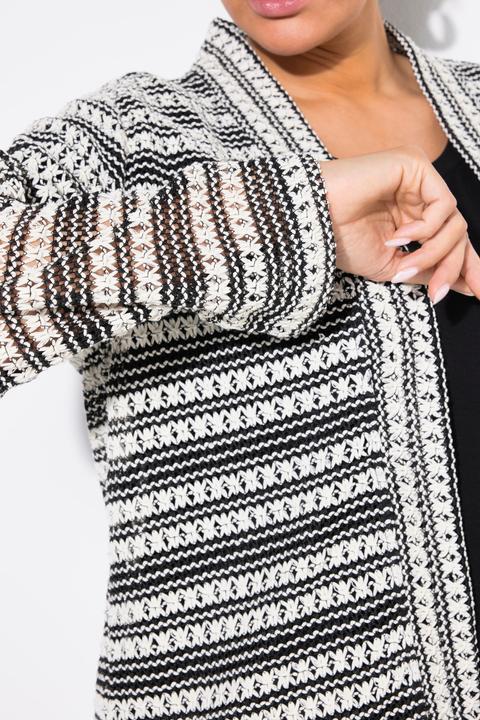 Produktbild Ulla Popken Strickjacke, Strick-Streifen, offene Jacke, Langarm (42, 44)