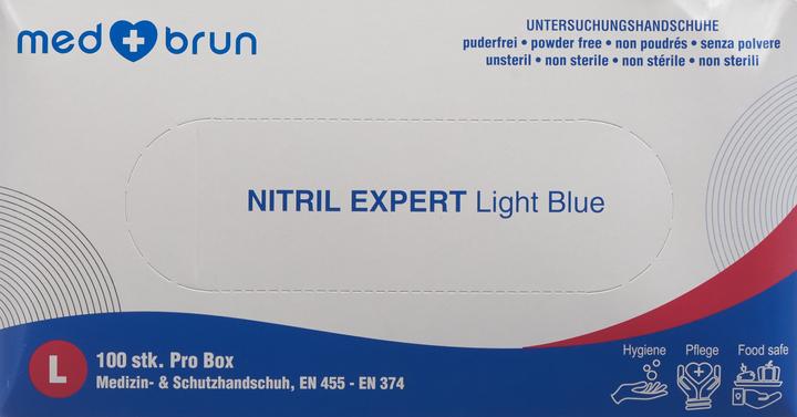 Image du produit MedBrun Nitrilhandschuhe Nitril Expert light blue (L)