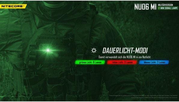 Actual product image Nitecore NU06 MI - multicoloured signal light with IR