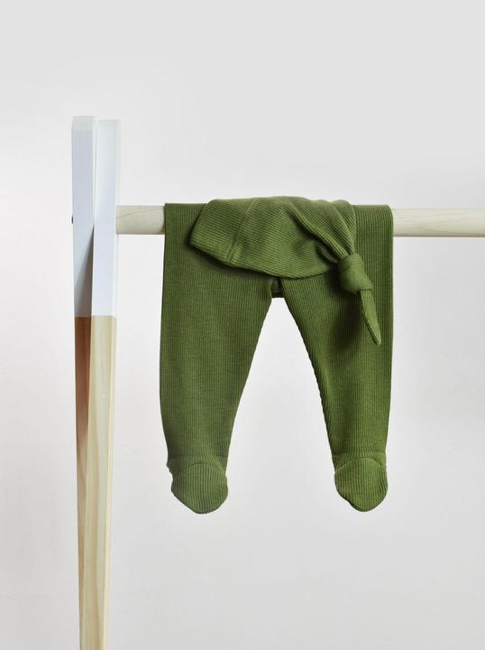 Produktbild BabyCosy Set. Strickhose mit Fuss. Body langarm. Mütze (68)