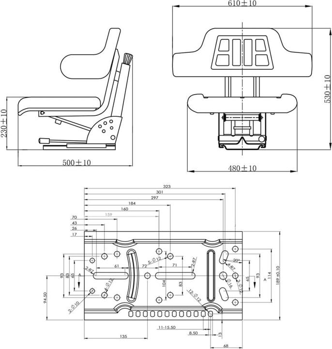 Actual product image vidaXL Traktor Sitz