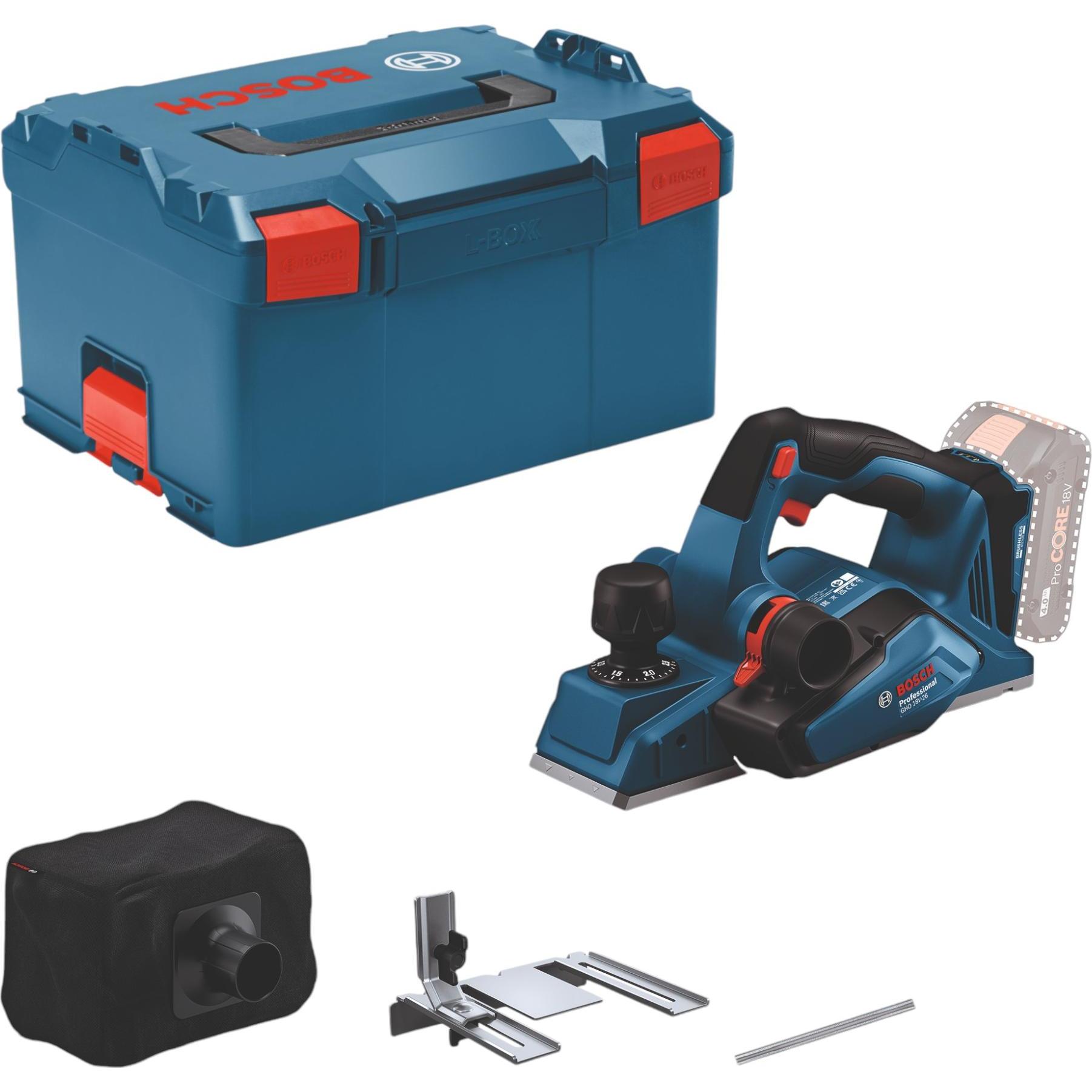 Bosch Professional, Hobelmaschine, Akku-Hobel GHO 18V-26, L-BOXX 238