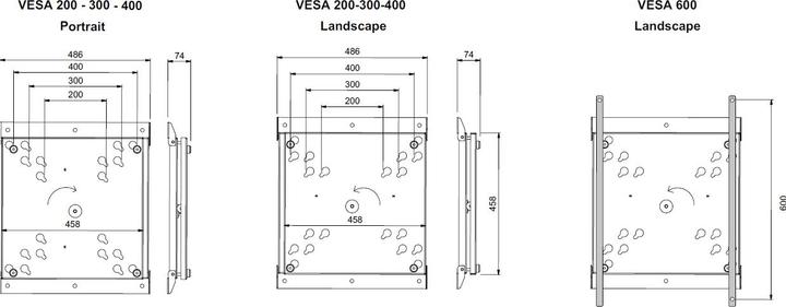 Produktbild Multibrackets Standfuss elektr, 43-86", max 50 kg, schwarz (50 kg, 43" - 86")
