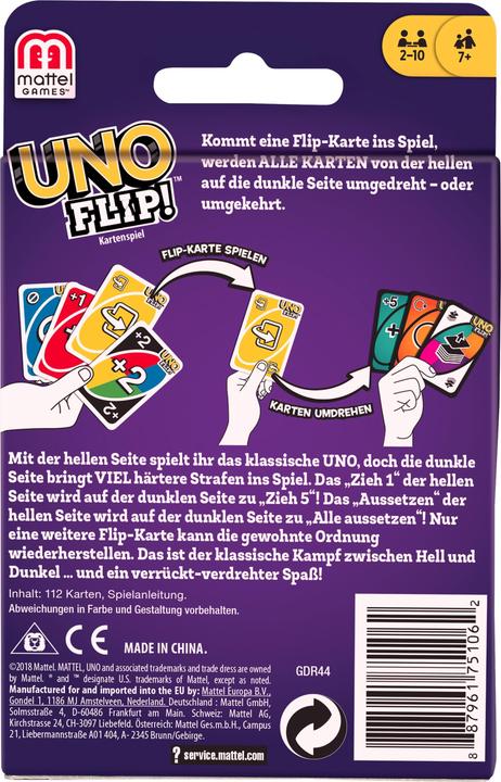 Produktbild Mattel Games Uno Flip (Multilingual, 2 - 10 Spieler)