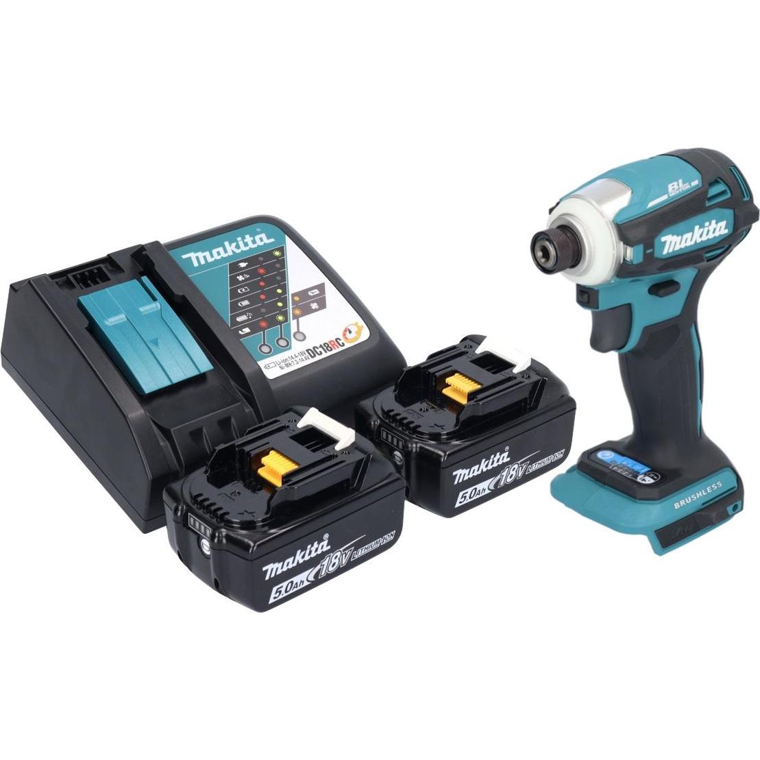 Thumbnail - Makita, Bohrmaschine + Akkuschrauber, DTD 172 RT Akku Schlagschrauber 18 V 180 Nm 1/4" Brushless + 2x Akku 5,0 Ah + Lade...