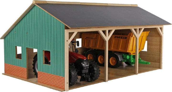 Kids Globe Farming Agricultural Shed Wood for 3 tractors