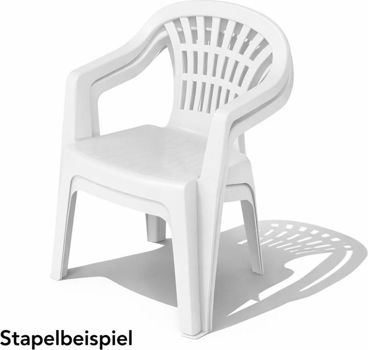 Actual product image Mojawo 4er Stapelstuhl Bistrostuhl Gartenstuhl ALTEA Weiss Kunststoff