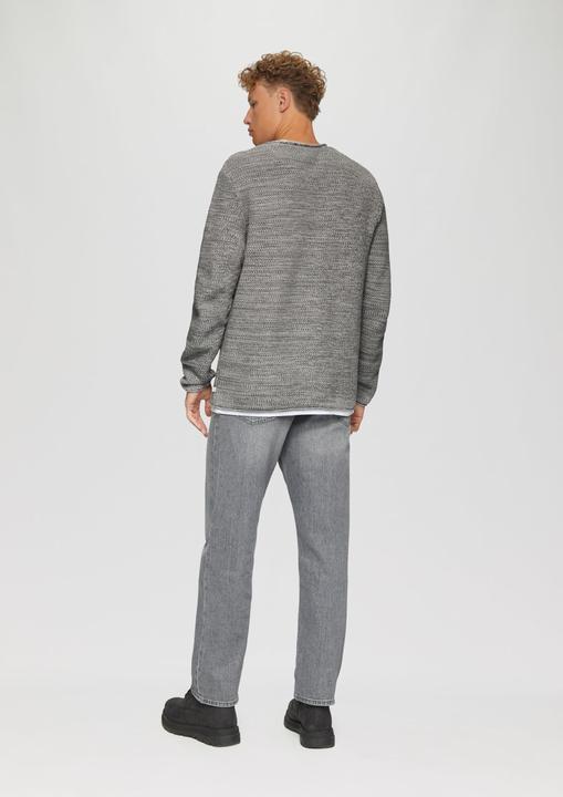 Produktbild s.Oliver Strickpullover Melierter Strickpullover mit Layering-Detail (S)