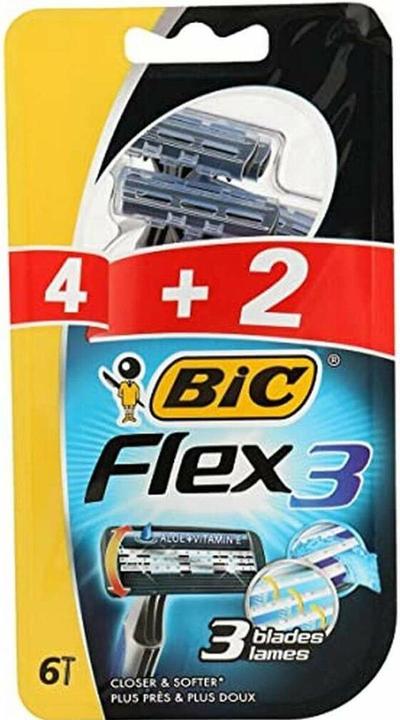 Bic Flex 3 Classic Disposable Razor With Aloe Vitamin E blister 4 2 Units