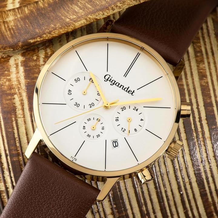 Image du produit Gigandet Chronographe élégant étanche avec affichage 24h, fonction arrêt et date (Chronographe, Horloge analogique)