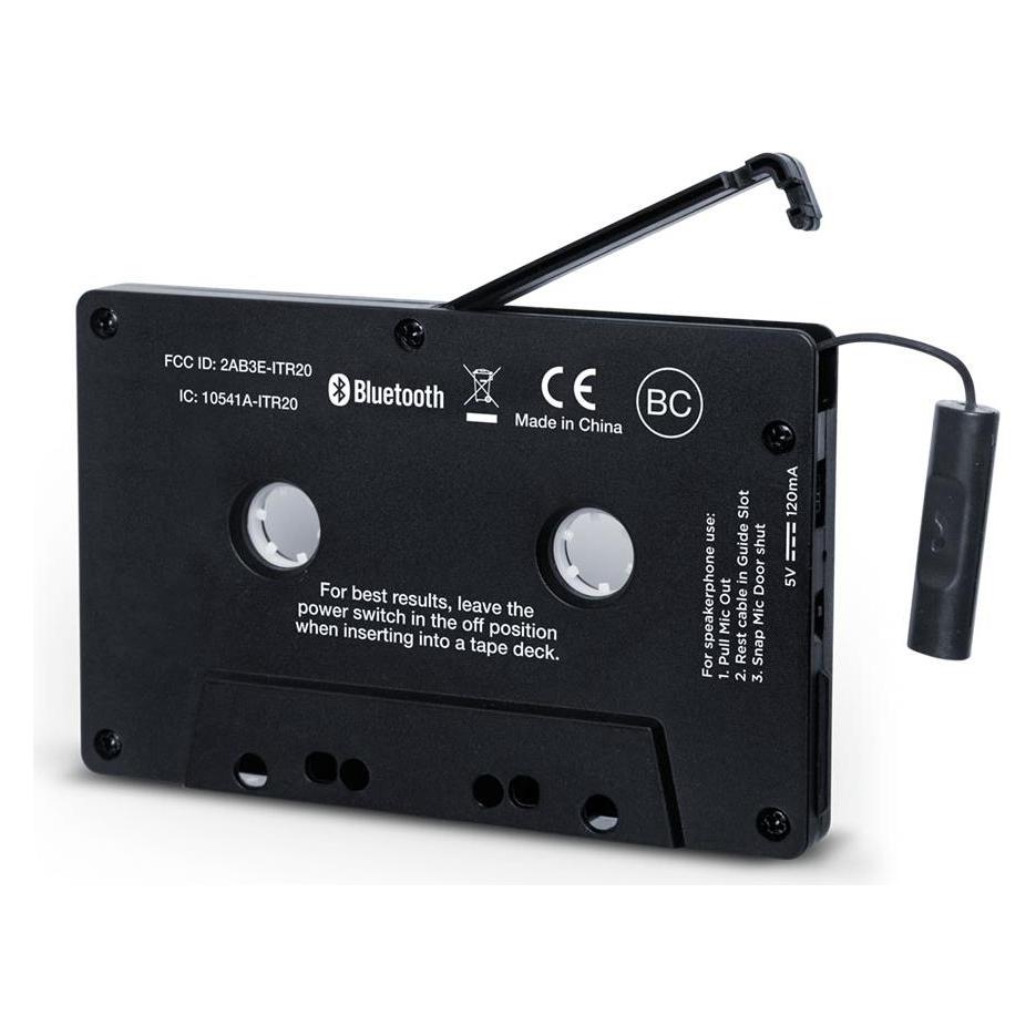 Adaptateur Cassette Bluetooth CICMOD 5.1 - Pour Autoradio, Fonction Mains Libres, Réglage Volume - Noir