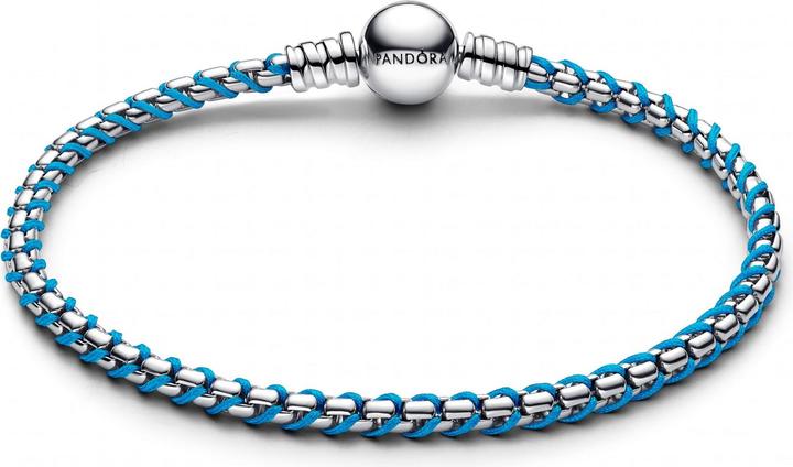 Immagine prodotto Pandora Bracciale a catena con cordoncino blu (18 cm, Tessuto, Argento 925)