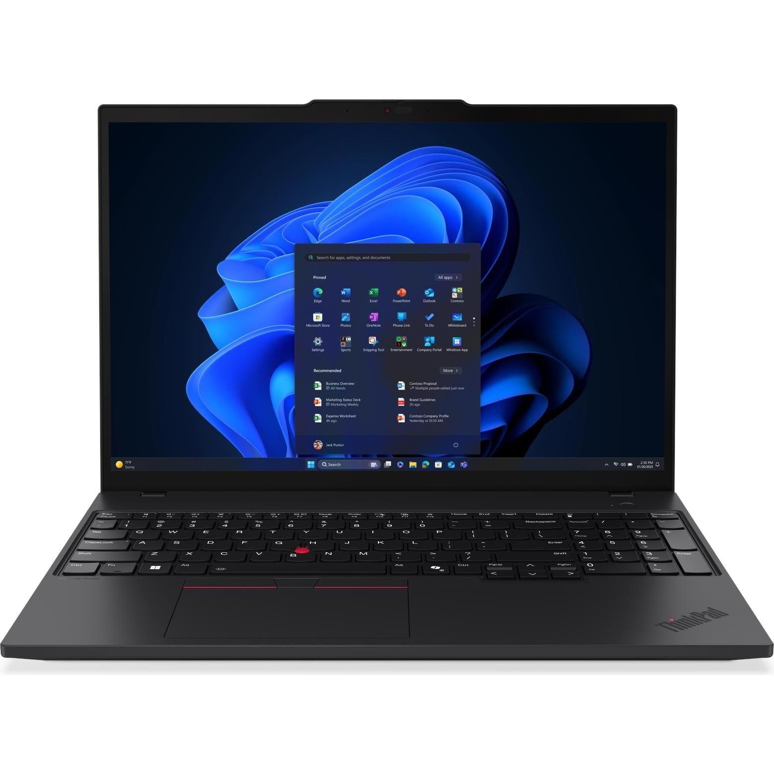 Lenovo ThinkPad T16 G4 16" Ultra5 228V 32/512 WUXGA W11P (16", 512 GB, 32 GB, DE), Notebook, Nero