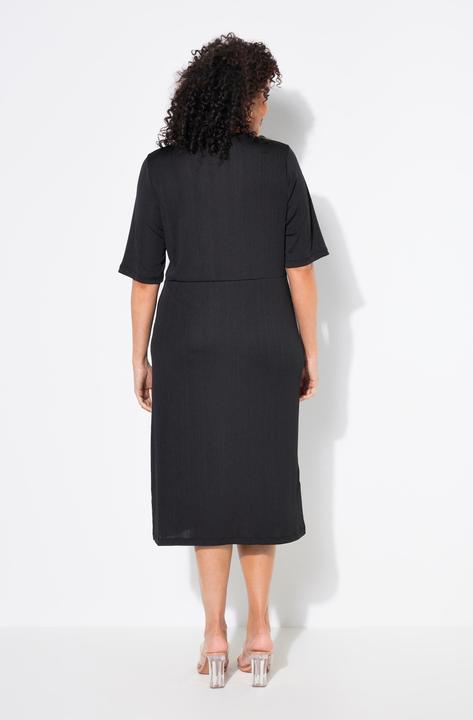 Produktbild Ulla Popken Jerseykleid, drapiert, V-Ausschnitt, Halbarm (46, 48)
