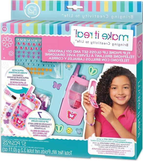 Actual product image Make it Real Flip Phone Lip Gloss Set and DIY Lanyard