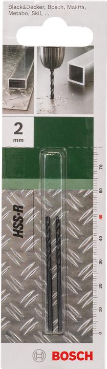 Actual product image Bosch Zubehör Metal drill HSS-R, DIN 338 D= 2.0 mm L= 49 mm (2 mm)