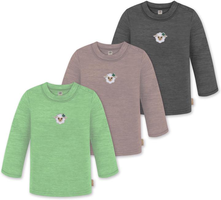 Image du produit Normani Lot de 3 manches longues bébé mérinos "Taupo" - 9475 (86)