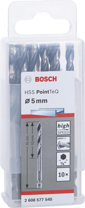 Produktbild Bosch Professional Zubehör HSS PointTeQ Sechskantbohrer 5,0 mm, 10-tlg. (5 mm)