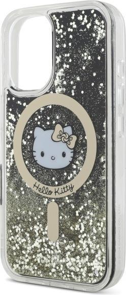 Actual product image Hello Kitty HKHMP16SLGDIK iPhone 16 6.1" czarny złoty/black gold hardcase Liquid Glitter Fever MagS (Apple iPhone 16)