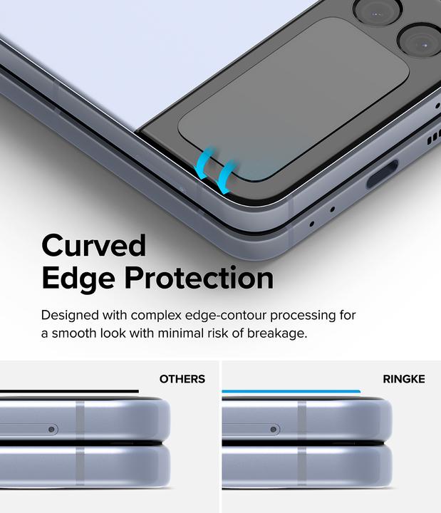 Actual product image Ringke Cover Display Glass 3x Tempered Glass for Samsung Galaxy Z Flip4 for Rear Mini Display (G4as0 (3 pcs., Samsung Galaxy Z Flip4)
