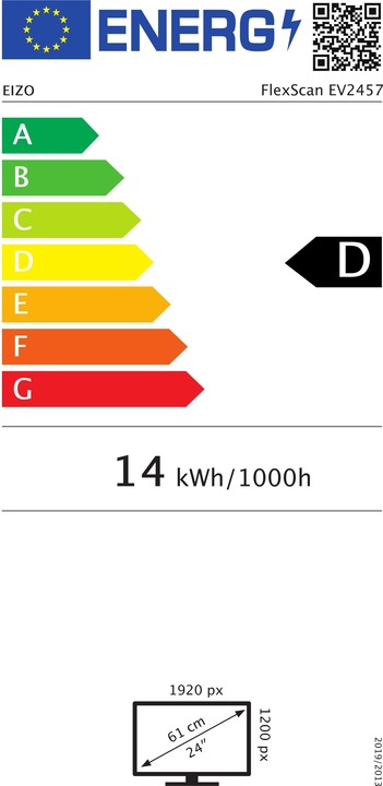 Energy Label Eizo EV2457 (1920 x 1200 pixels, 24")
