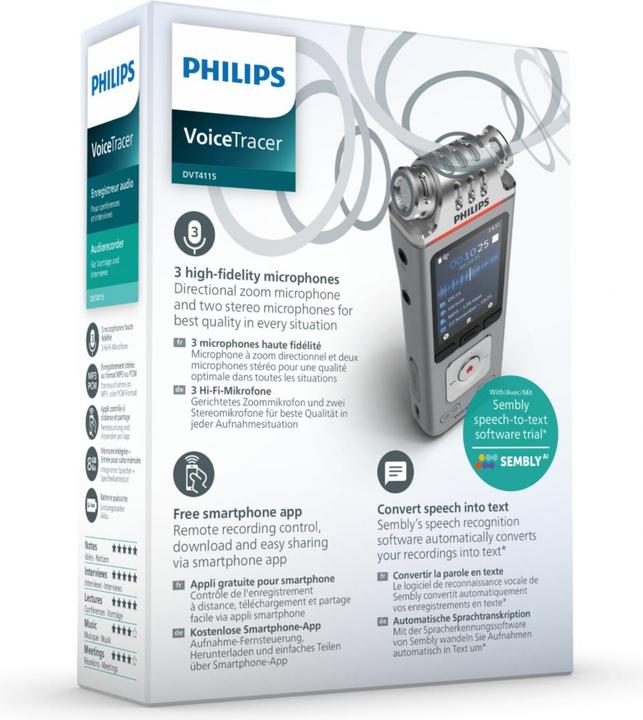 Productafbeelding Philips DVT4115 Digitale Spraaktracker (8 GB)