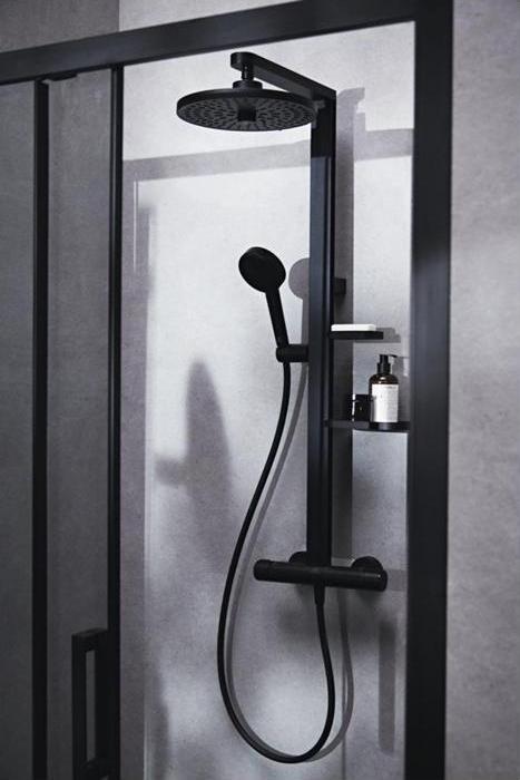 Produktbild Ideal Standard Duschsystem Alu+: Ceratherm Brausethermostat 2 Ablagen, 2F-Handbrause, 2F-Kopfbrause