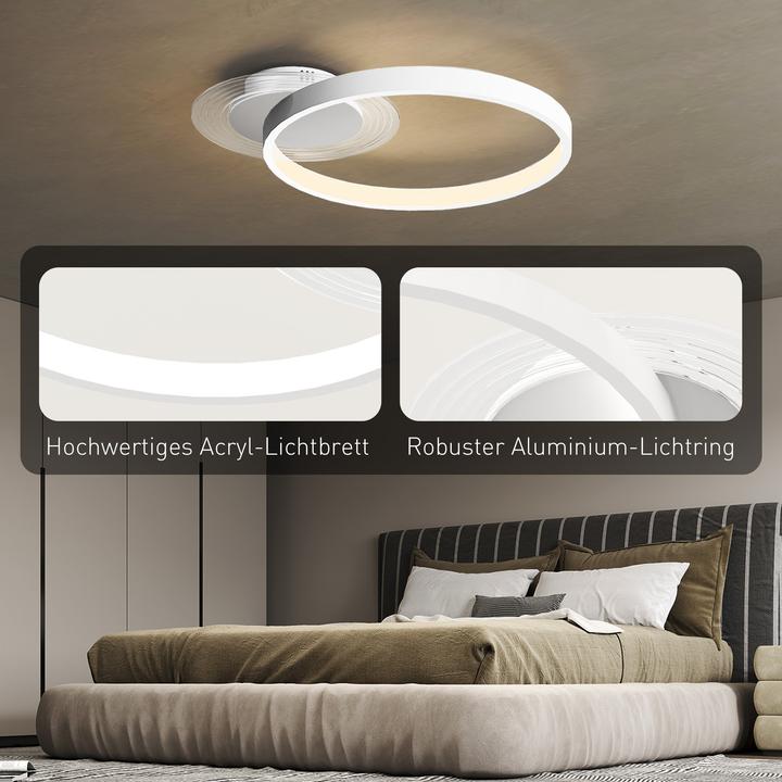 Produktbild Homcom Deckenleuchte Metall, Acryl Weiss