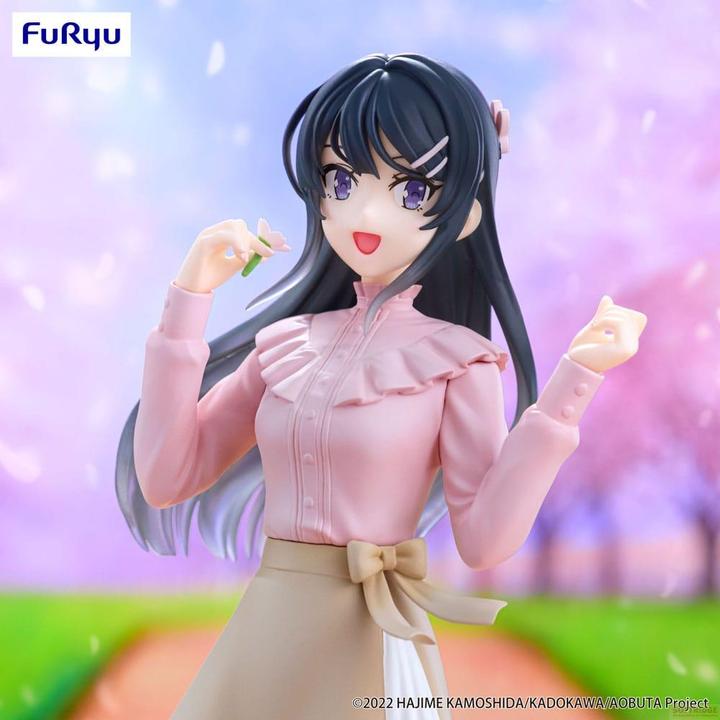 Actual product image Furyu Rascal Does Not Dream of Bunny Girl Senpai Trio-Try-iT PVC Statue Mai Sakurajima Spring Outfit Ver.