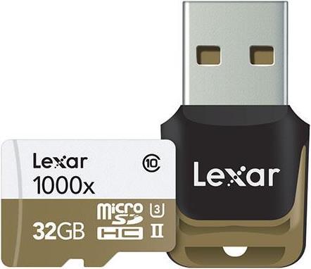 Actual product image Lexar microSDHC 1000x UHS-II (32 GB, microSDHC, U3, UHS-II)