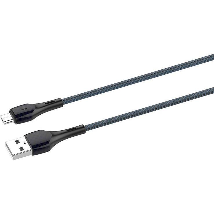 Ldnio LS522 2m USB - Micro USB Cable (Grey-Blue) (2 m, USB 3.2 Gen 1), USB Kabel