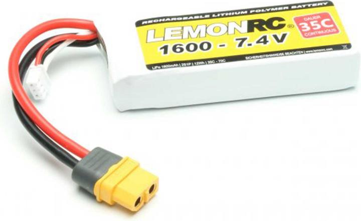 Actual product image Pichler LEMONRC XT 1600 - 7.4V (35C) Lipo Battery (7.40 V, 1600 mAh)