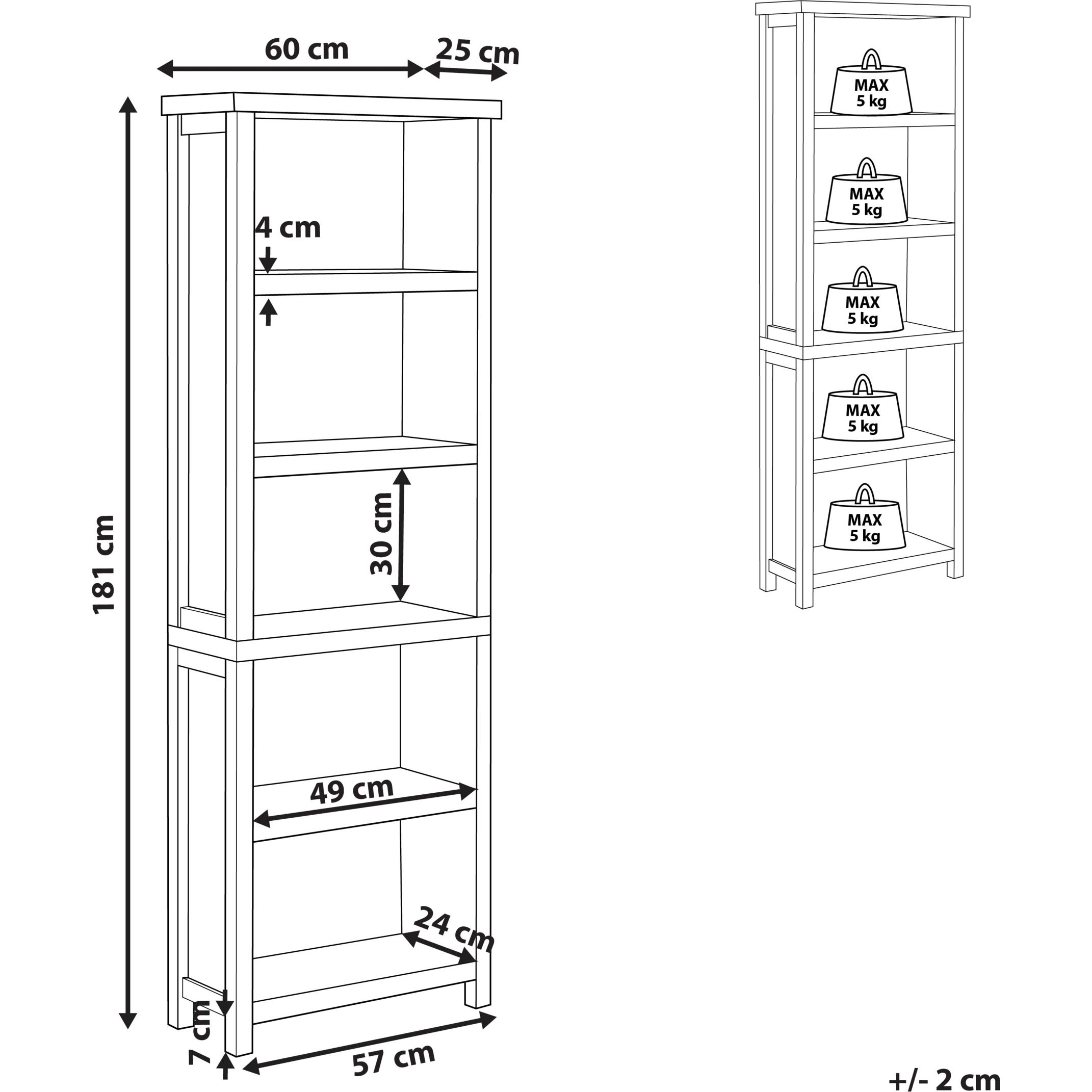 Thumbnail - Beliani, Regal, Clio (60 x 25 x 181 cm)