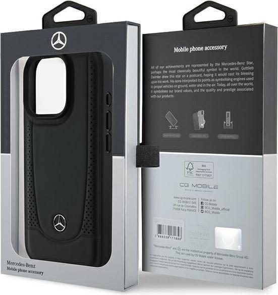Actual product image Mercedes MEHCP16LARMBK iPhone 16 Pro 6.3" czarny/black hardcase Leather Urban (Apple iPhone 16 Pro)