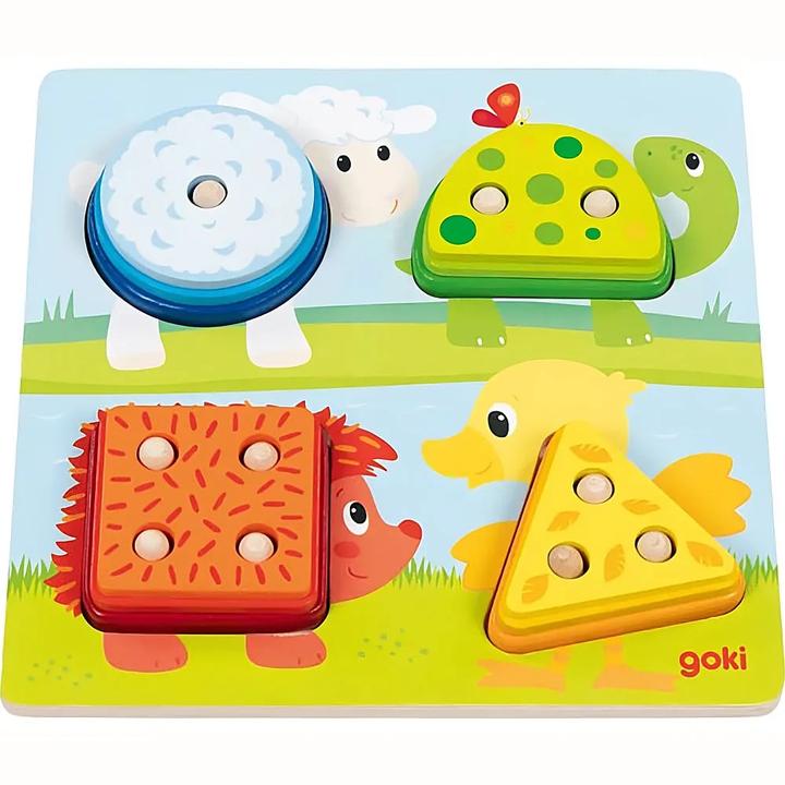 Actual product image Goki Animals Colour and Shape Sorting Board