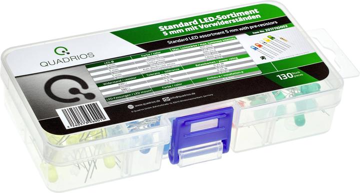 Produktbild Quadrios LED-Sortiment Rot, Grün, Gelb, Blau, Kaltweiss, Warmweiss 20 m