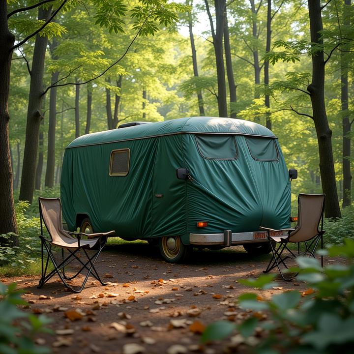 Produktbild Wiltec Abdeckplane wetterfest dunkelgrün 3x5m Polyester Gartenplane 650g/m² Ösen (5 x 3 m)