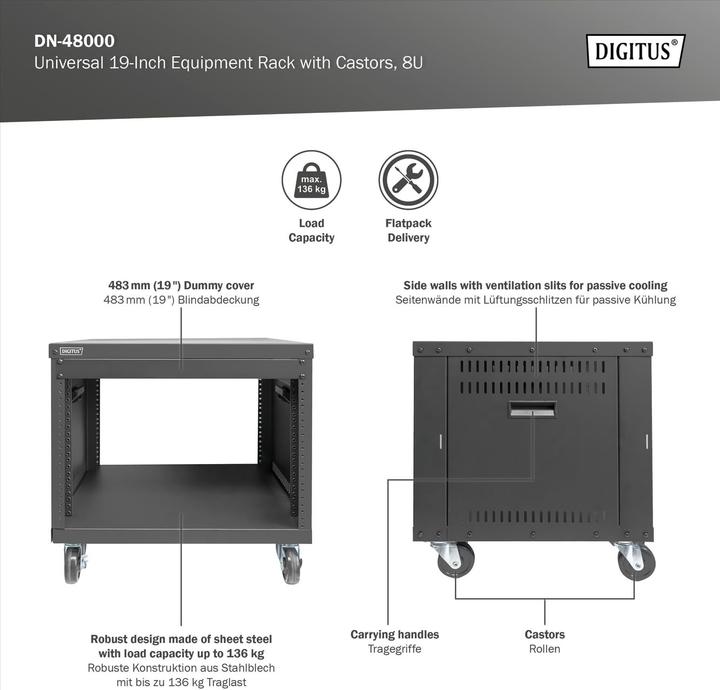 Image du produit Digitus DN-48000 (8 HE, Rack 19 pouces)