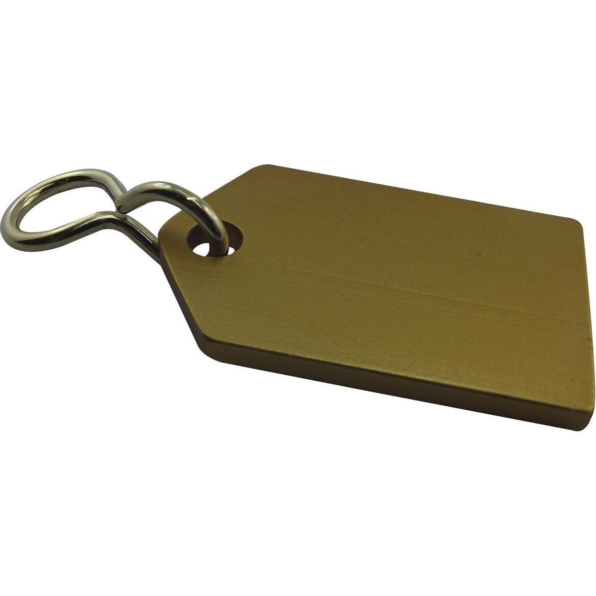 Reiher, Schlüsselanhänger, Hotelschlüsselanhänger - flach, 50 mm, ohne Gummi, Aluminium gold eloxiert, Gold