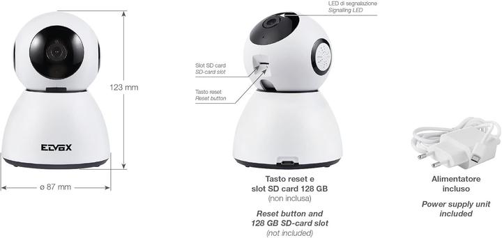 Actual product image Vimar WiFi HD Motor-Farbkamera mit Bewegungsmelder (1920 x 1080 Pixels)